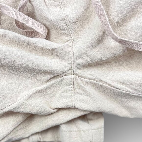 Classic Edition Beige Cropped Pants Size S | 100% Cotton Drawstring Waist Pocket - Picture 6 of 9